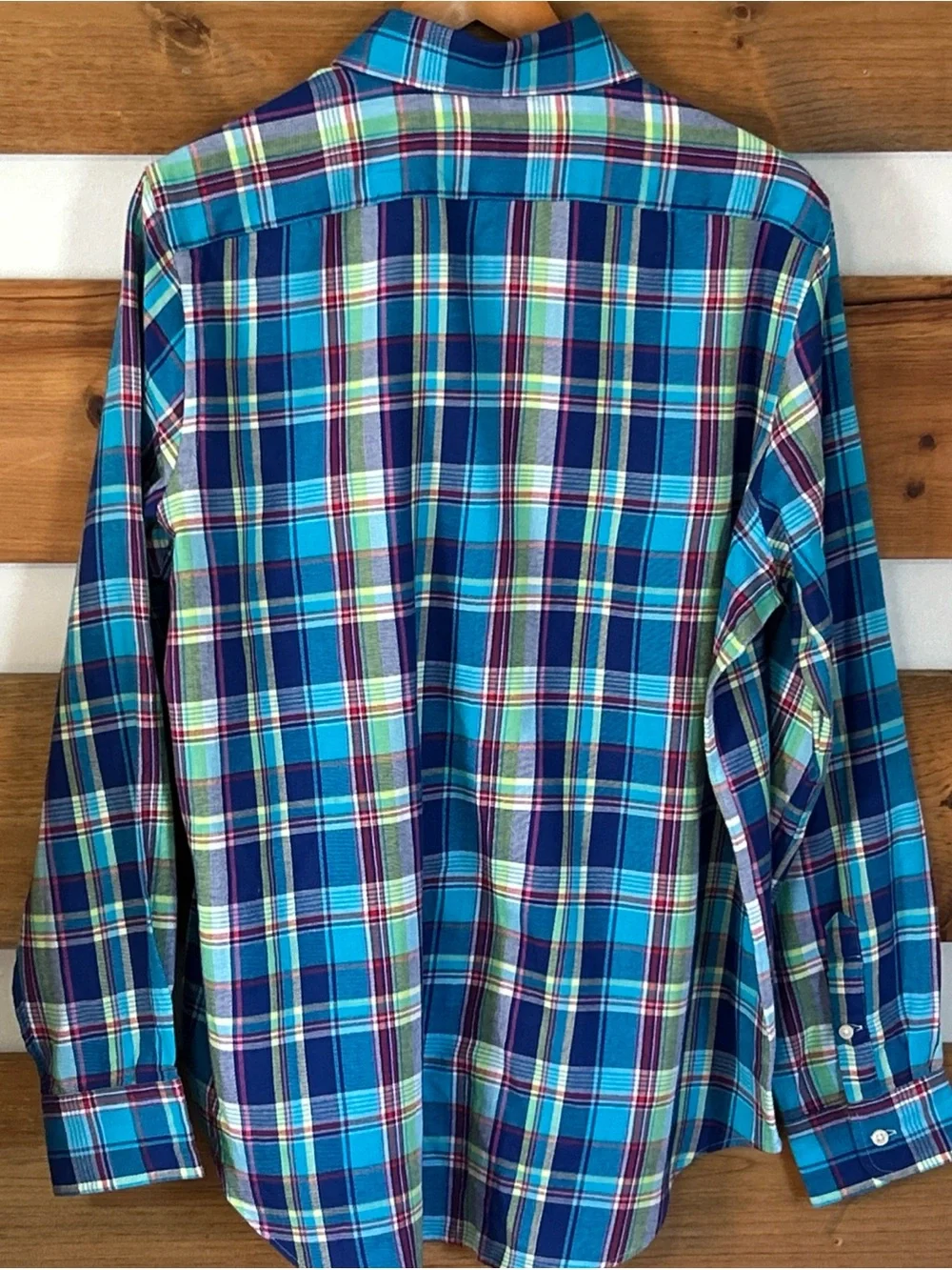 Ralph Lauren Relaxed Fit Teen Boys Size XL Long Sleeve Bold Square Plaid Button